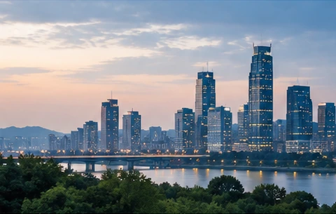 AI-generated illustrative skyline, not a real city
